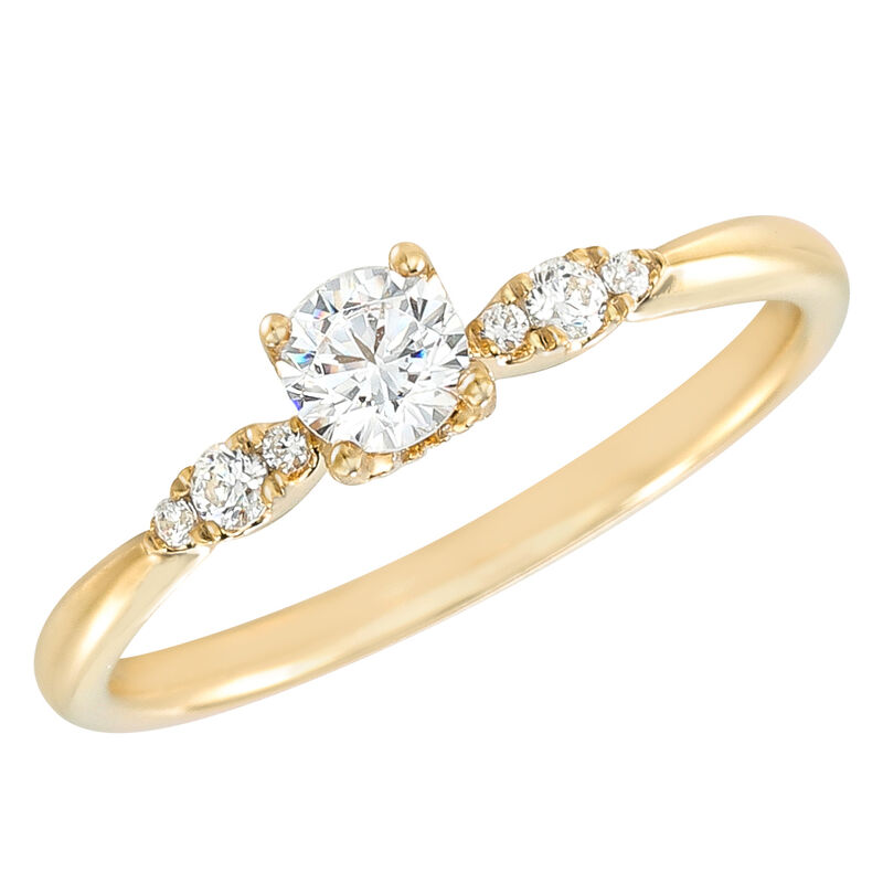 Round Lab Grown Diamond 3/8ctw. Engagement Ring in 10k Yellow Gold image number null
