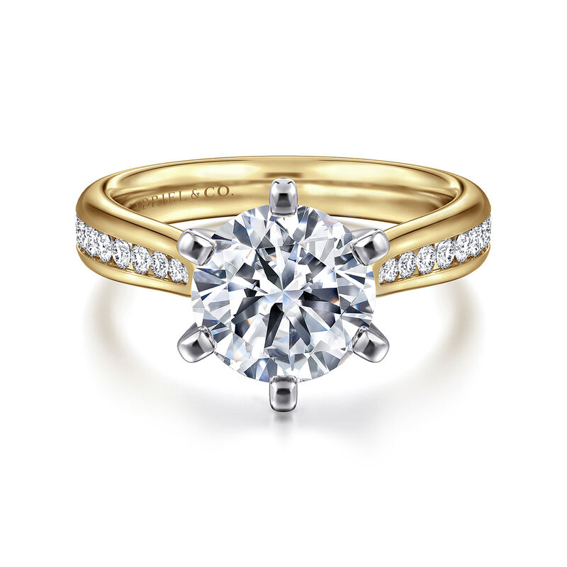 Gabriel & Co. "Danielle" 14k Yellow Gold Diamond Channel Round Setting image number null