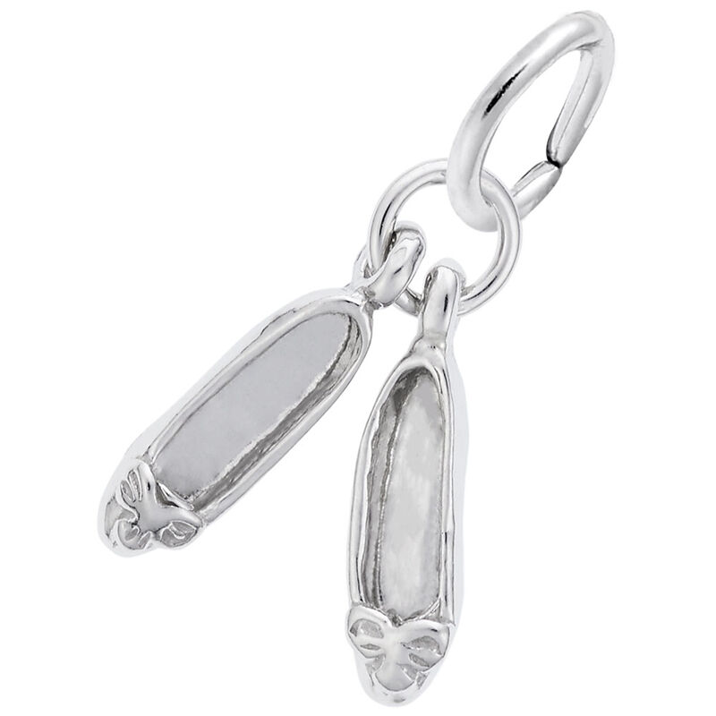 Ballet Shoes Charm in 14K White Gold image number null