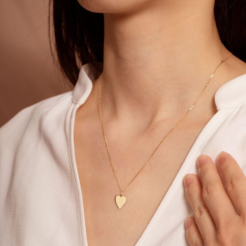 Engravable Heart Charm in 14k Yellow Gold