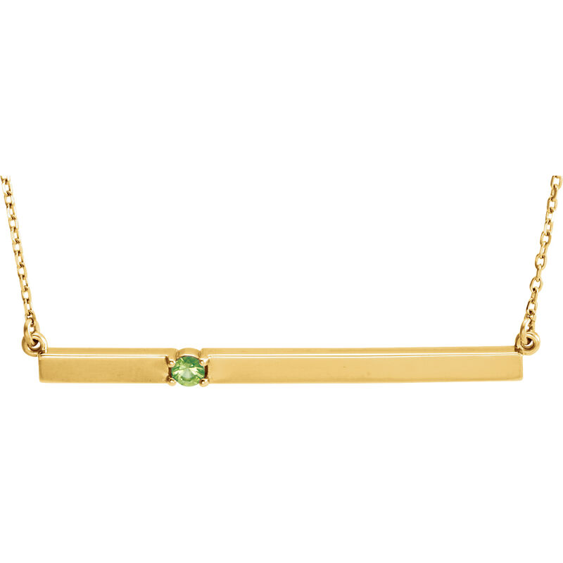 1-Stone Family Horizontal Bar Pendant in 14k Yellow Gold image number null