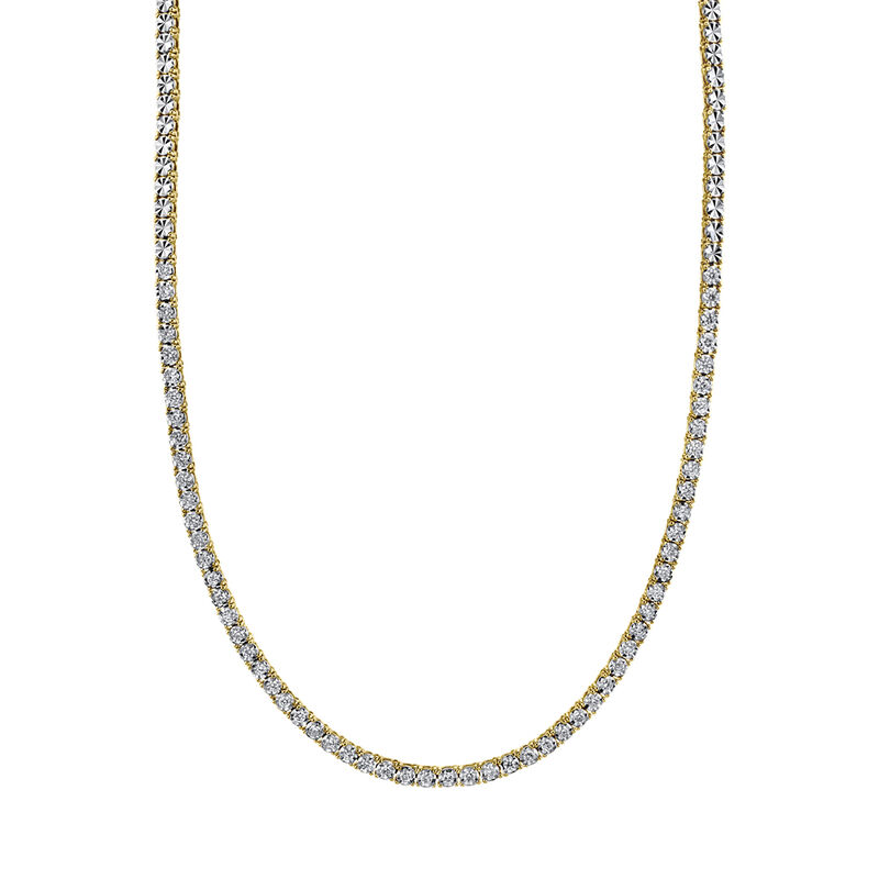 Shy Creation Diamond 1ctw. Tennis Necklace in 14k Yellow Gold image number null