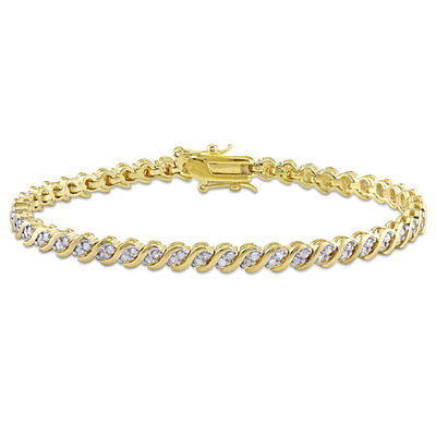 Diamond Tennis Bracelet 1ctw in Sterling Silver Gold Plated