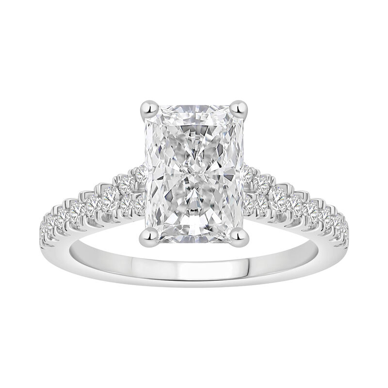 Radiant-Cut Lab Grown 2 1/3ctw. Diamond Split Shank Engagement Ring in 14k White Gold image number null