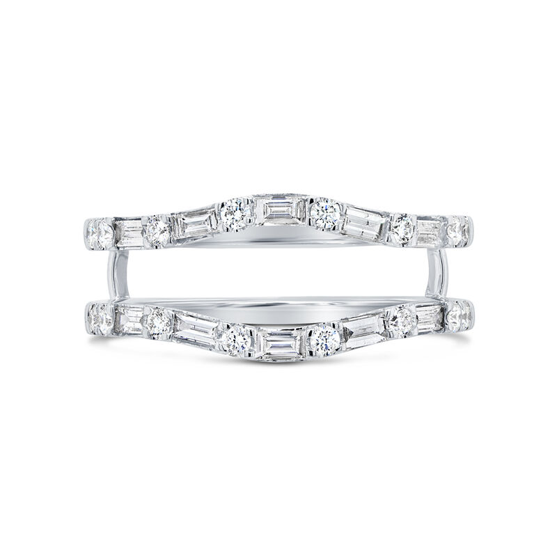 Shy Creation Round & Baguette 1/2ctw. Diamond Insert in 14k White Gold image number null