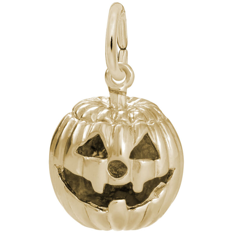 Jack O Lantern Charm in 14k Yellow Gold image number null
