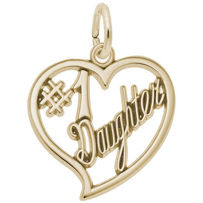 #1 Daughter Charm in 10k Yellow Gold