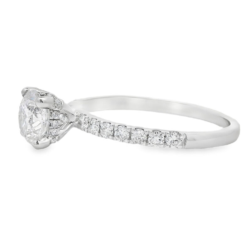Brilliant-Cut 1 3/8ctw. Diamond Hidden Halo Classic Shank Engagement Ring in 14k White Gold image number null