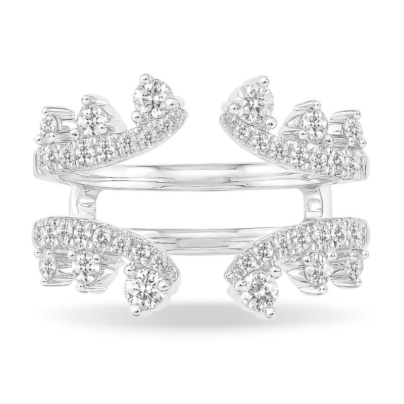 Brilliant-Cut 3/4ctw. Diamond Double Row Open Insert Band in 14k White Gold image number null