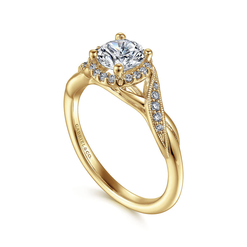 Gabriel & Co. "Shae" Vintage Halo 14k Yellow Gold Diamond Ring Setting ER11828R3Y44JJ image number null