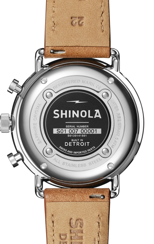 Shinola Men's Canfield Sport Stainless Steel White Dial Tan Leather Strap 45mm S0120141501 image number null