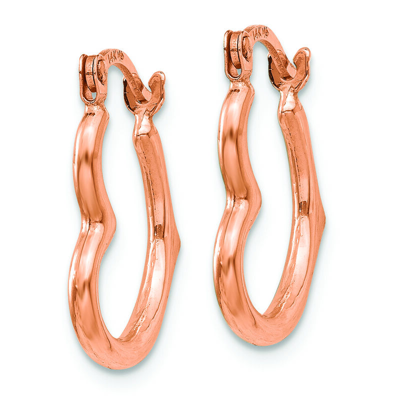 Heart Hollow Hoops in 14k Rose Gold image number null