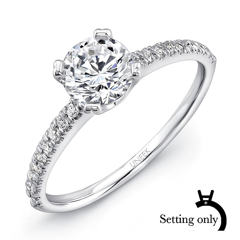 Uneek Unity Round .20ctw. Diamond Solitaire Semi-Mount in 14K White Gold image number null
