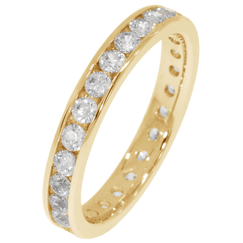 Round Channel Set 1ctw. Eternity Band in 14K Yellow Gold (GH, SI2) image number null