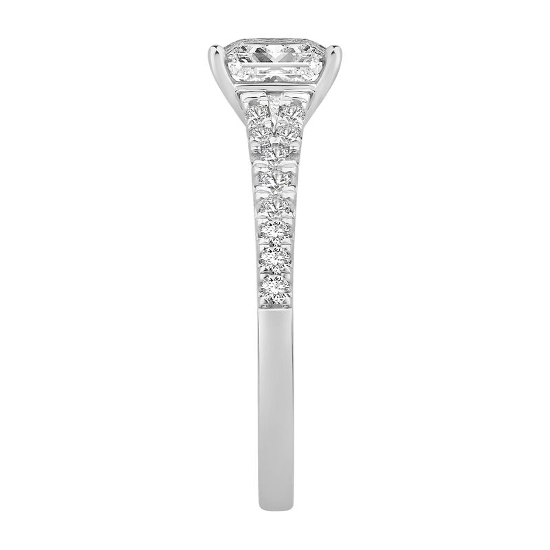 Princess-Cut Lab Grown 2 1/3ctw. Diamond Split Shank Engagement Ring in 14k White Gold image number null