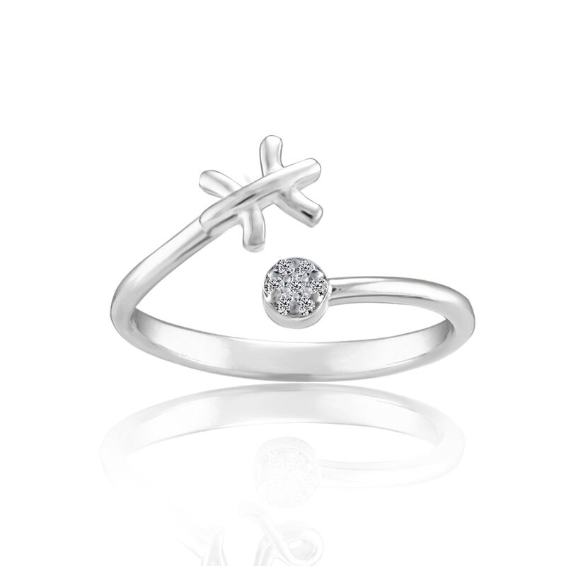Zodiac Diamond Pisces Fashion Ring in Sterling Silver  image number null