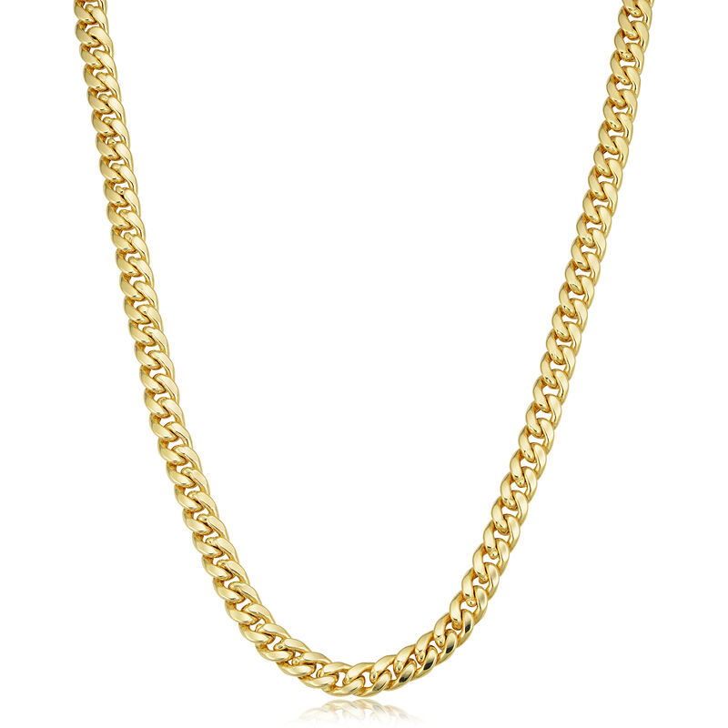 Semi-Solid Miami Cuban 24" Chain 5.2mm in 14k Yellow Gold image number null