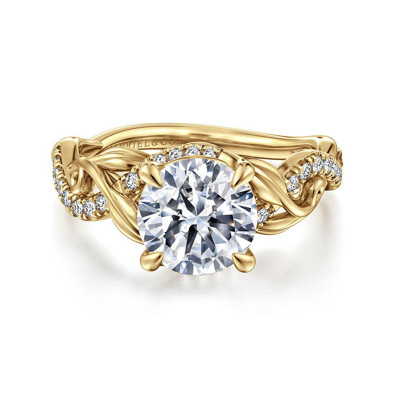 Gabriel & Co. "Camelia" 14k Yellow Gold Petal Round Setting image number null