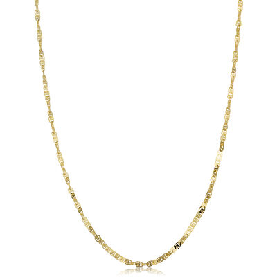 Twisted Flat Chain 18" in 10k Yellow Gold (1.9mm)