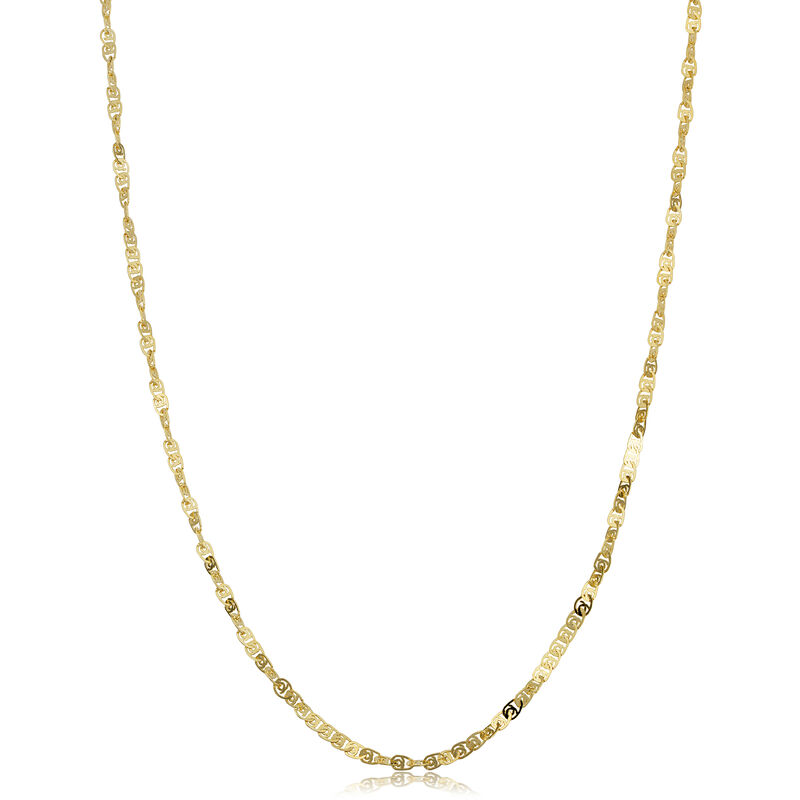Twisted Flat Chain 18" in 10k Yellow Gold (1.9mm) image number null