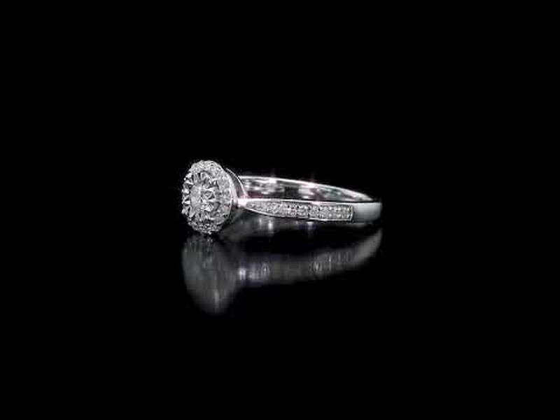 Halo 1/3ctw Engagement Ring in Sterling Silver image number null