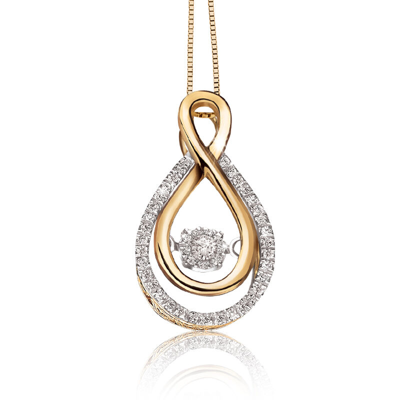 Beats of Love Diamond Infinity Pendant in 10k Yellow Gold image number null