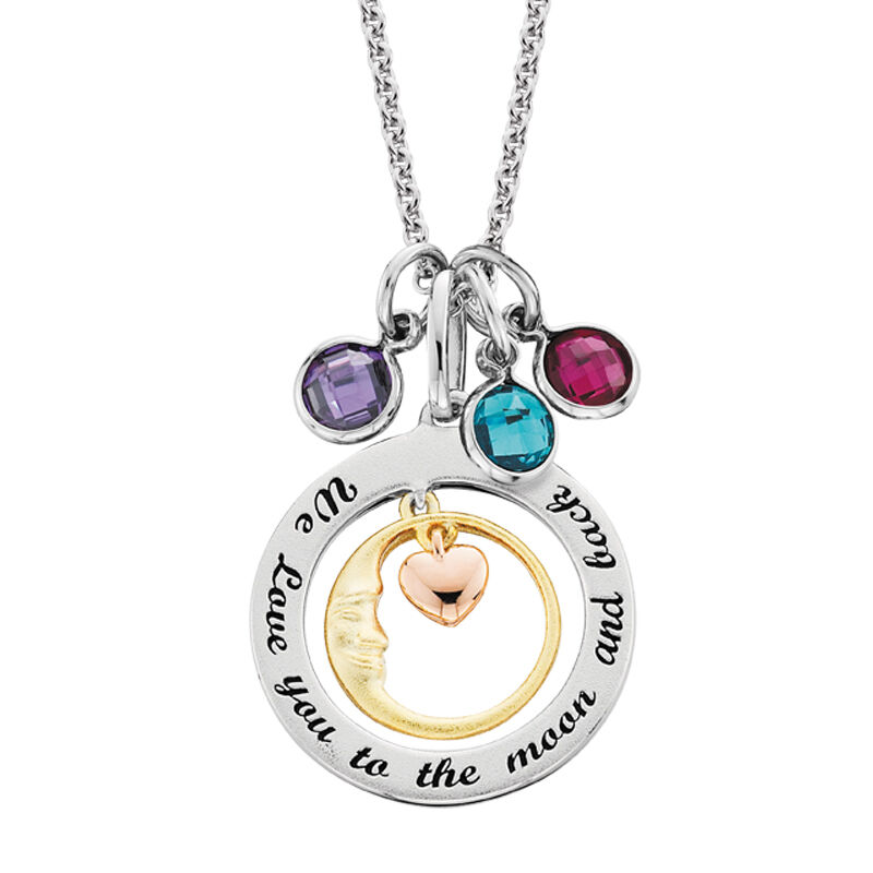 To The Moon & Back Mommy Chic Pendant in Sterling Silver image number null