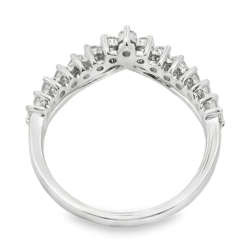 Round Diamond Double Row Contour Wedding Ring in 14k White Gold image number null