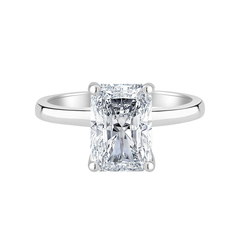Radiant-Cut Lab Grown 2ct. EF VS Diamond Hidden Halo Solitaire Engagement Ring in 14k White Gold image number null
