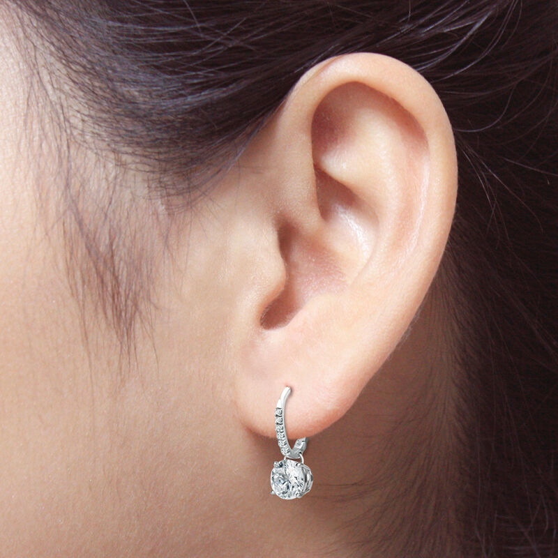 Diamond 1½ctw. 4-Prong Round Drop Earrings in Platinum VS2 Clarity image number null
