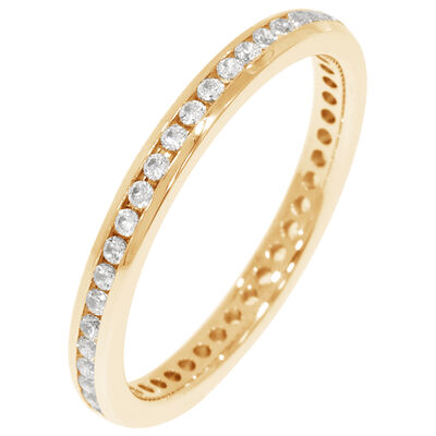 Round Channel Set 1/3ctw. Eternity Band in 14K Yellow Gold (HI, I1-I2)