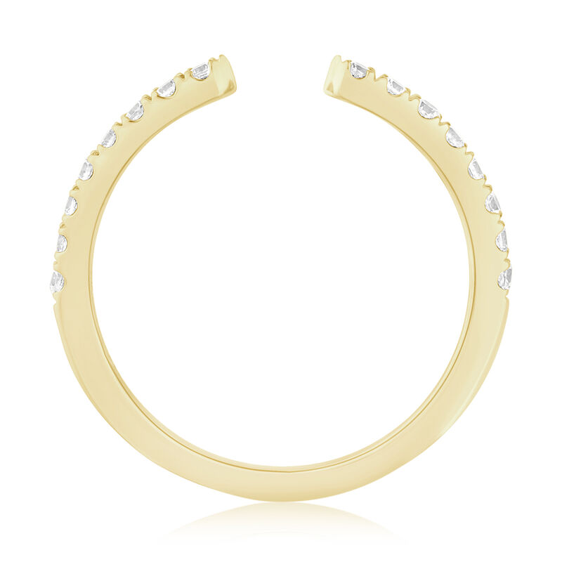 Diamond 1/4ctw. Twist & 14k Yellow Gold Anniversary Ring image number null