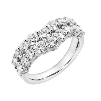 Brilliant-Cut 2ctw. Moissanite Double Row Chevron Band in Sterling Silver
