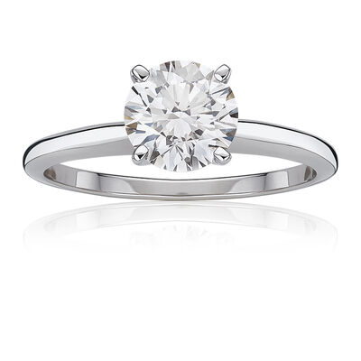 Lab Grown 1 1/2ct. Diamond Classic Round Solitaire Engagement Ring in 14k White Gold