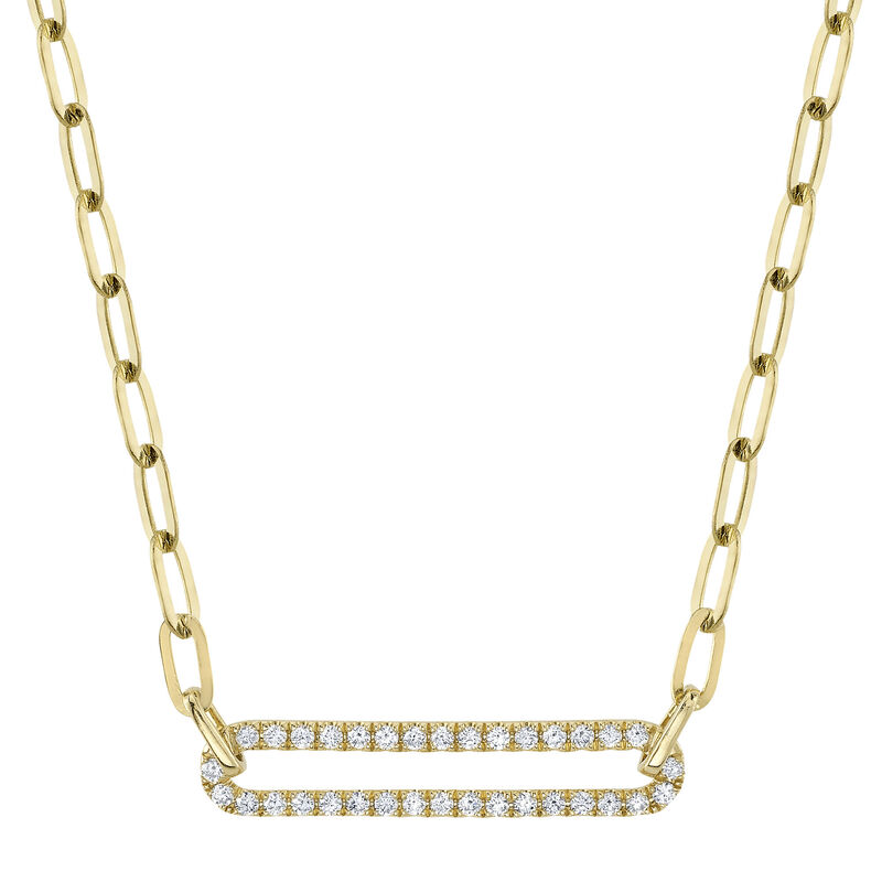 Shy Creation 0.26ctw. Diamond Bar Link Necklace in 14k Yellow Gold SC55023560 image number null