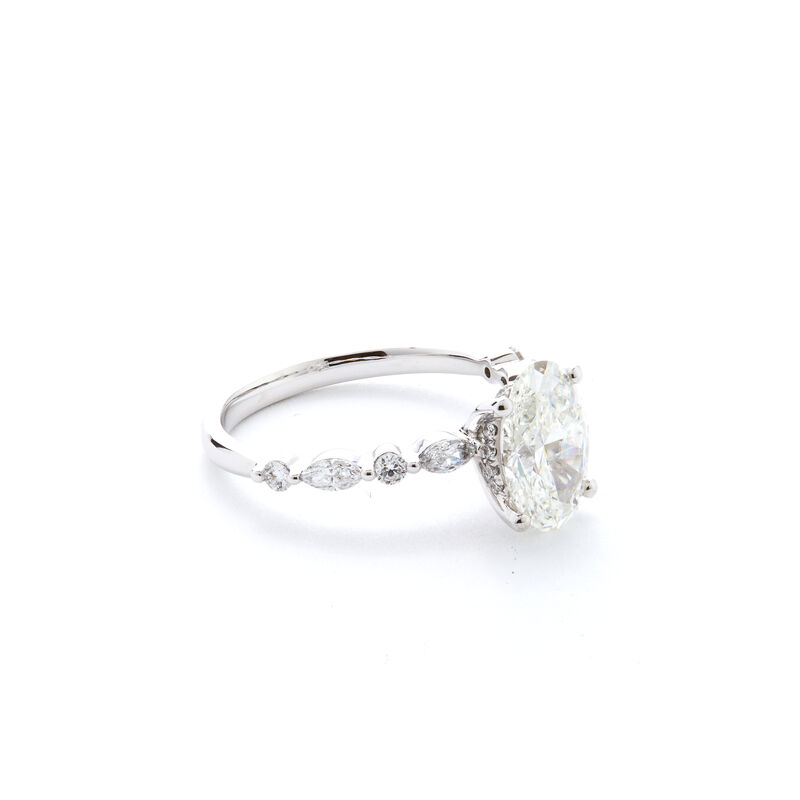 Lyric. Oval-Cut Lab Grown 2.40ctw. Diamond Engagement Ring in 14k White Gold image number null