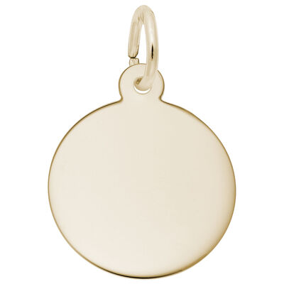 Disc Charm in Gold Plated Sterling Silver
