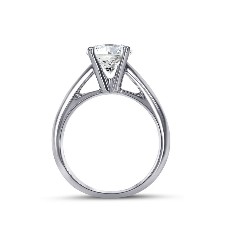 Blossom Cut Round Lab Grown 2ct. Diamond DEF VS Certified Solitaire Engagement Ring in 14k White Gold image number null