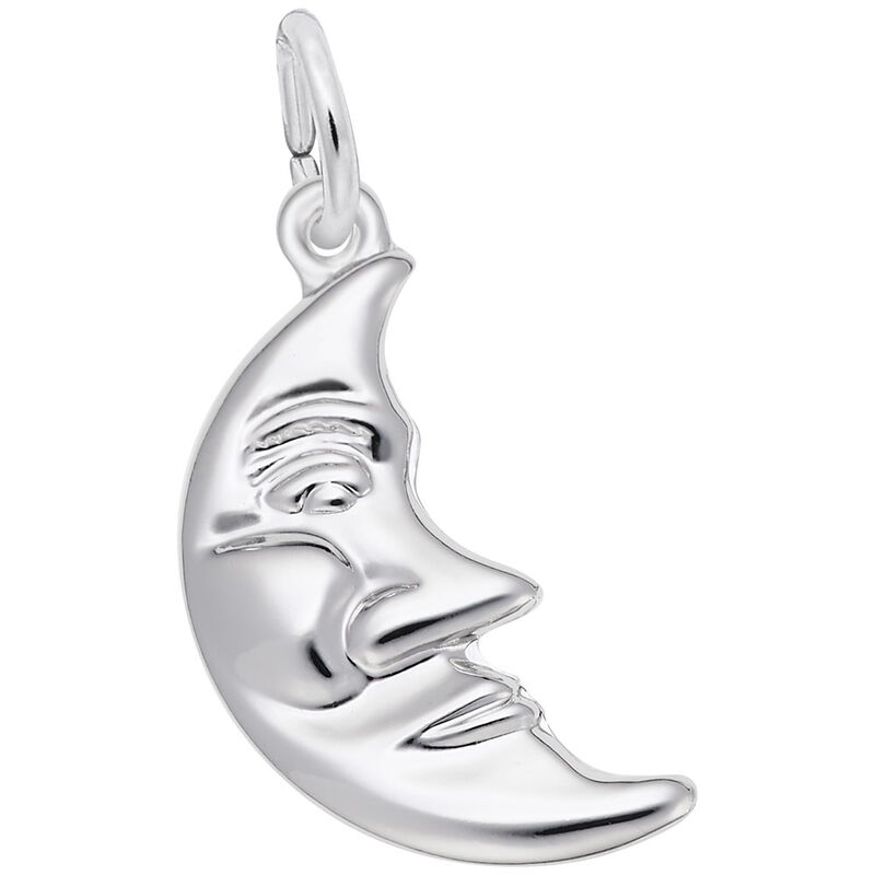 Half Moon Charm in 14k White Gold image number null