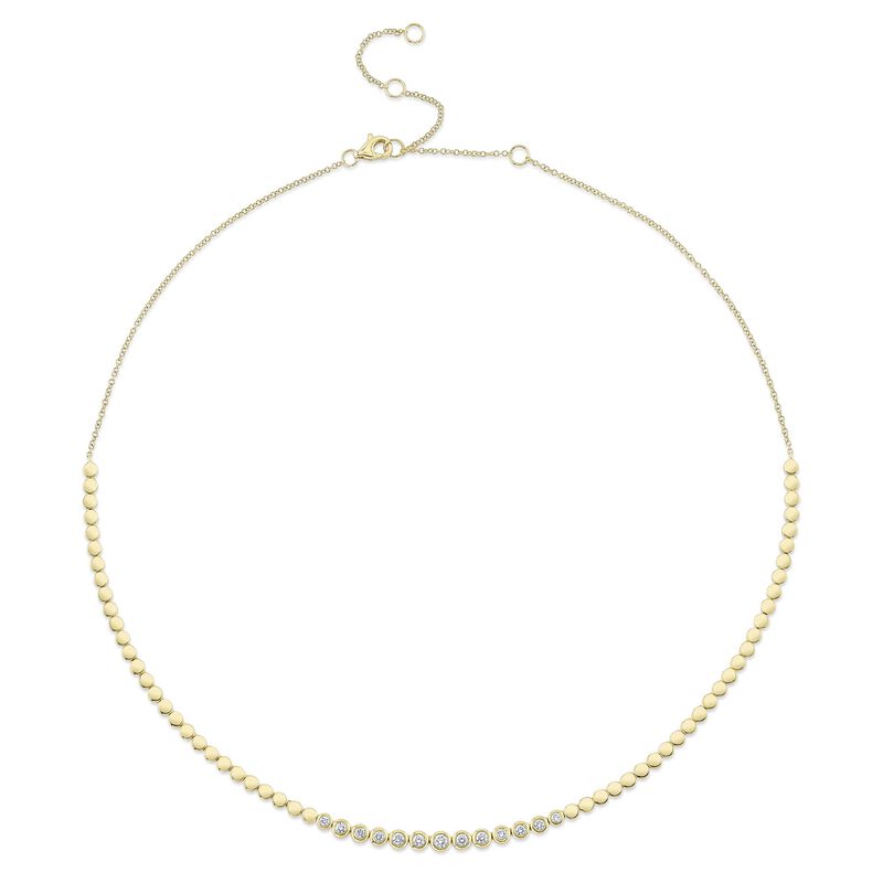 Shy Creation Diamond 1/3ctw. Bezel Necklace in 14k Yellow Gold image number null