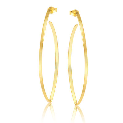 Marquise-Shape Open Hoop Earrings in 14k Yellow Gold