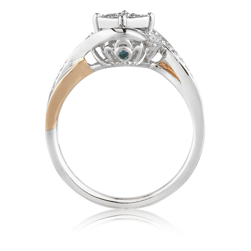 JK Crown: Diamond Bypass Ring in 10k White & Rose Gold image number null