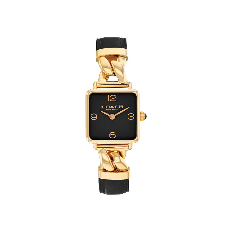 Coach Ladies' Black Lacquer Dial Stainless Steel Watch 14504356 image number null