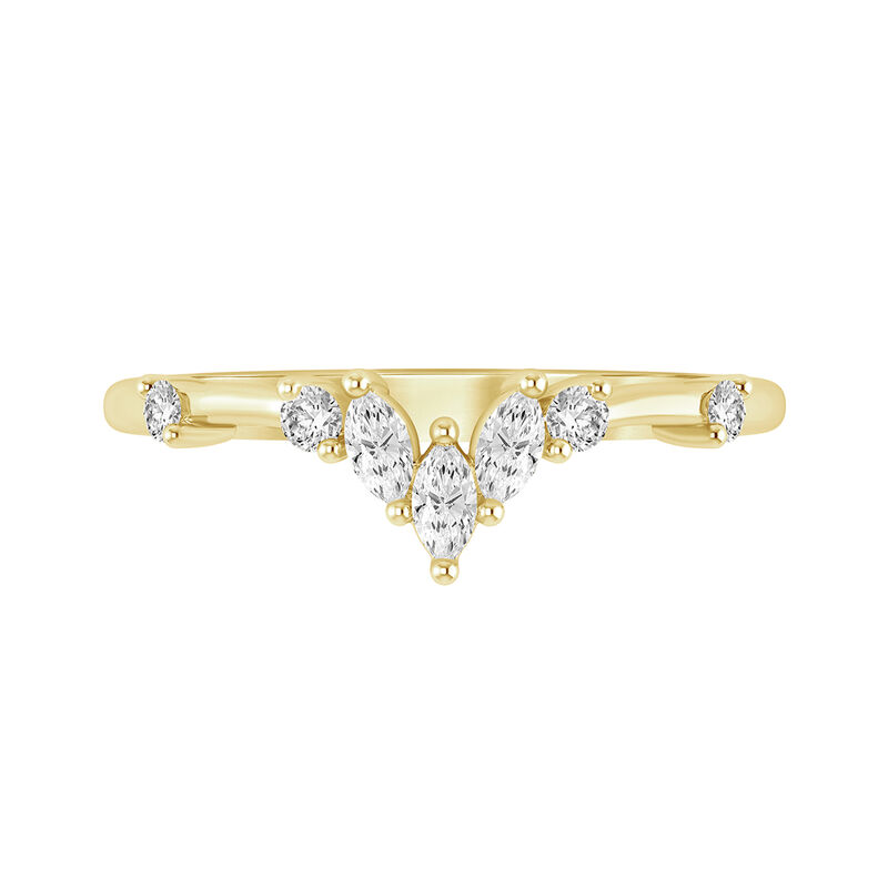 Lab Grown Diamond Marquise Contour & 14k Yellow Gold Anniversary Ring image number null