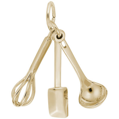 Cooking Utensils Charm in 14K Yellow Gold