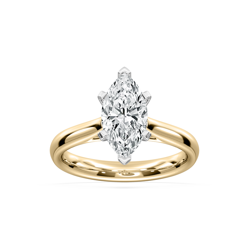 Marquise Lab Grown Diamond 2ctw. Cathedral Solitaire Engagement Ring in 14k Yellow Gold image number null