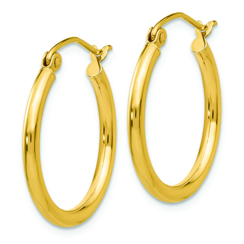 Lightweight Tube Hoop Earrings in 14k Yellow Gold image number null