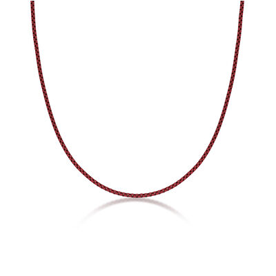 Men's Round Box 24" Chain 3mm in Red Plated Stainless Steel
