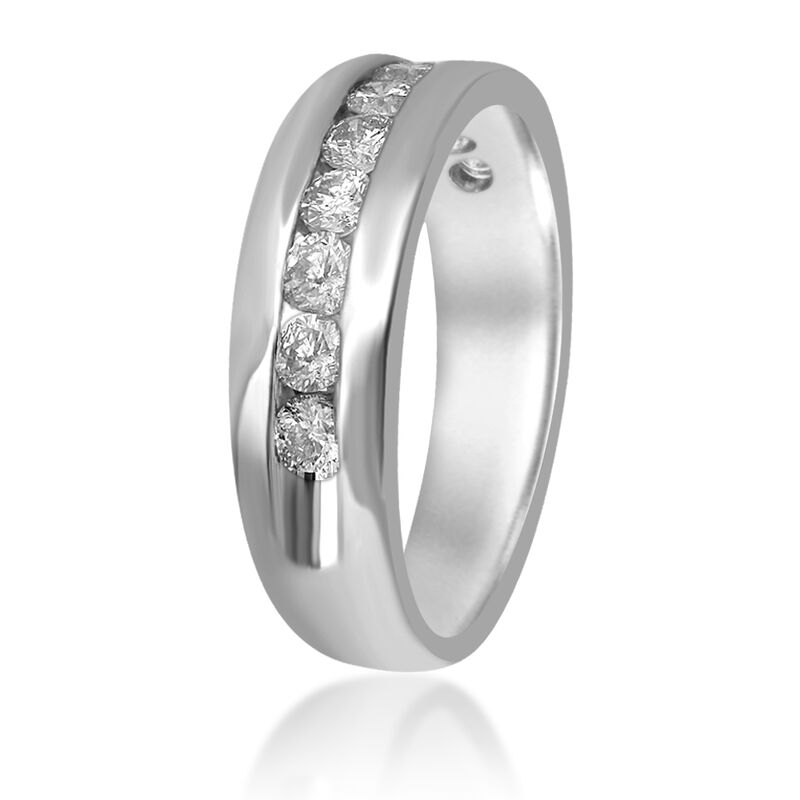 Men's Diamond 1ct Channel Set Band in 10k White Gold image number null