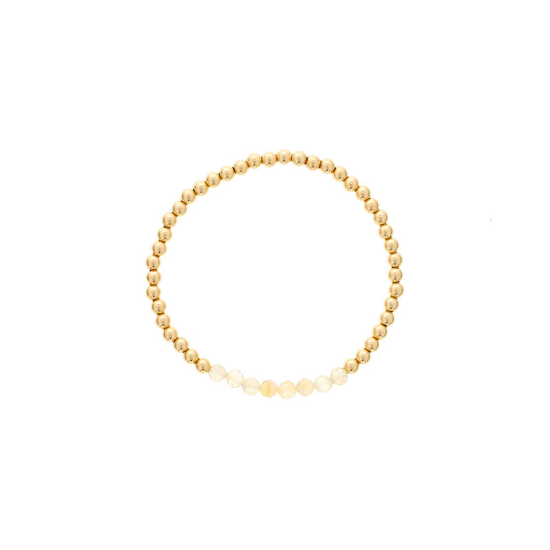 Citrine Birthstone Beaded Bracelet Gold Filled image number null